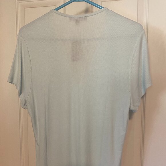 INC Woman's XXL Light Blue V-neck Ribbed Knit Top NWT - Picture 2 of 3
